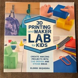 3D Printing and Maker Lab for Kids - Educational STEAM Book (Blue, White)